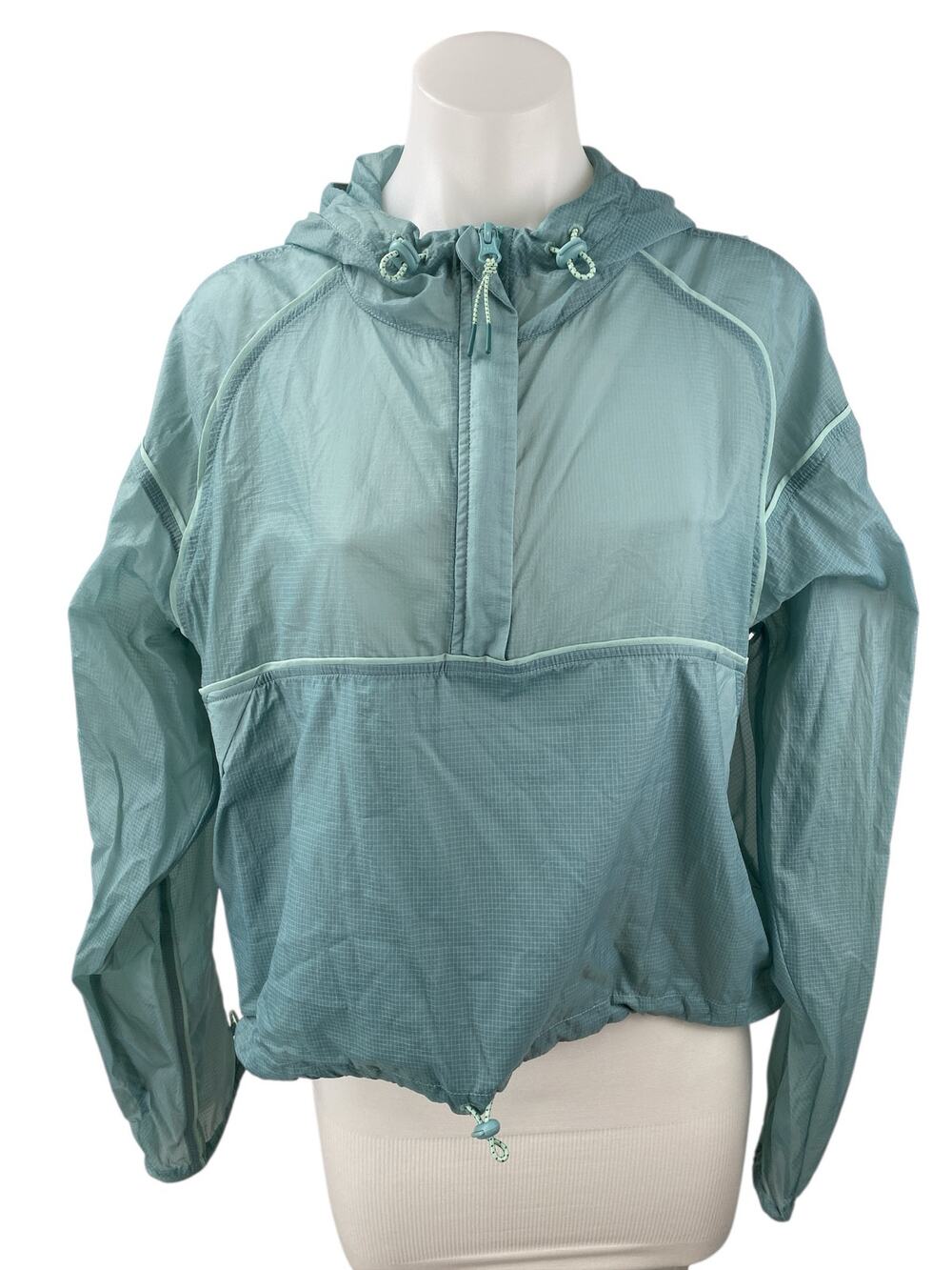 Outdoor Voices Blue Long Sleeve Activewear Hoodie Windbreaker Coat Jacket Sz L